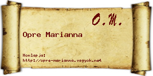 Opre Marianna névjegykártya